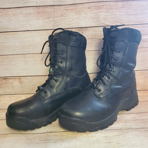 511 Tactical Boots ATAC 8" Shield Black Side Zip Boots Mens Size 10.5 - Picture 1 of 13